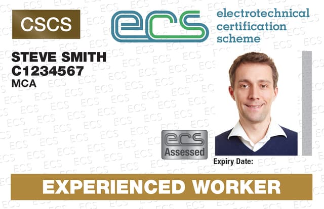 ECS Experienced Worker card — white with gold stripe