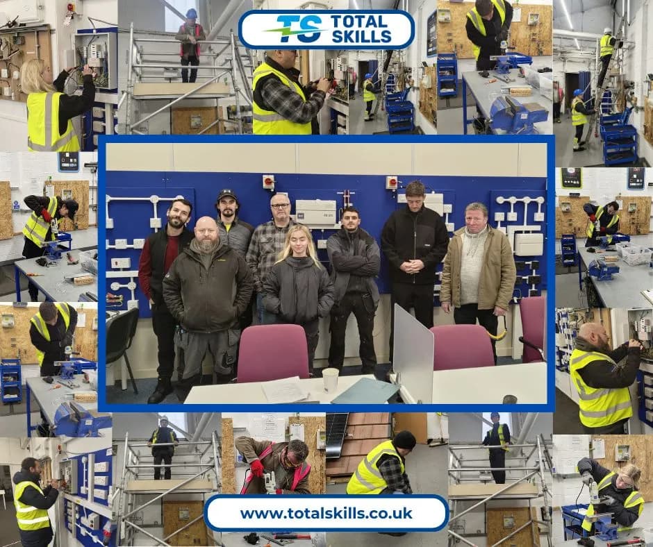 Students completing first assessments and exams at Total Skills Nottingham training centre