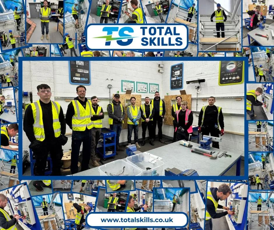 Ten new students completing 2365 Level 2 Health and Safety exams at Total Skills training centre